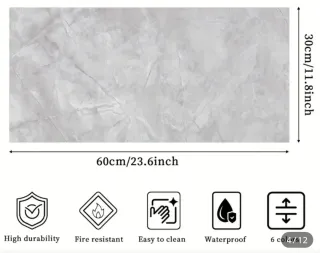 Baldosa autoadhesiva efecto mármol blanco