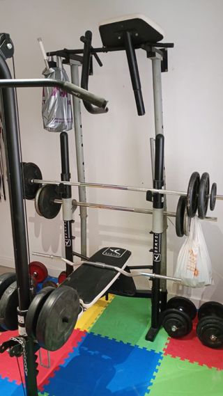 Panca da palestra con pesi e barra! 610651656