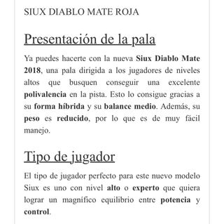 Pala Pádel Siux Diablo Mate Roja