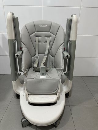 Trona Peg Perego Tatamia Bianca con fodera nuova, colore grigio
