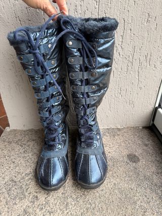 Stivali nuovi invernali blu con pelo Tg. 36/37