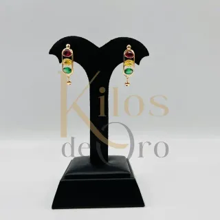 Pendientes Semaforo Oro Multicolor