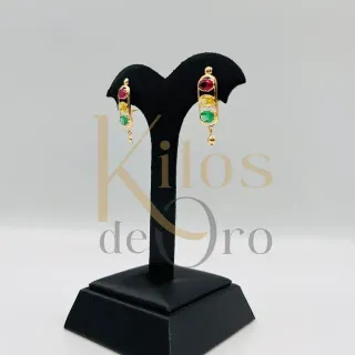 Pendientes Semaforo Oro Multicolor
