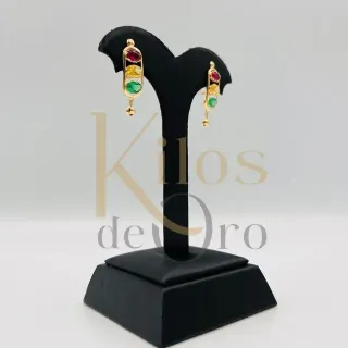 Pendientes Semaforo Oro Multicolor