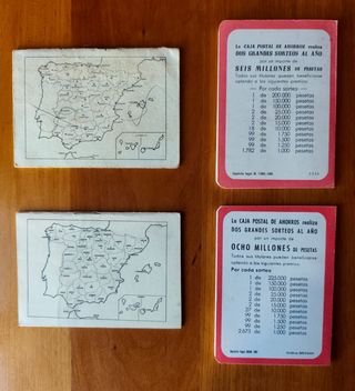 Lote 4 Almanaque Caja Postal Ahorros