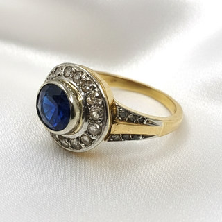 Anillo Tynel Oro 18k Zafiro Diamantes