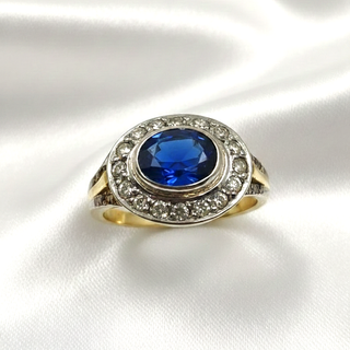 Anillo Tynel Oro 18k Zafiro Diamantes
