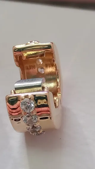 2 Clip Separador Pandora Oro Rosa y Circonitas