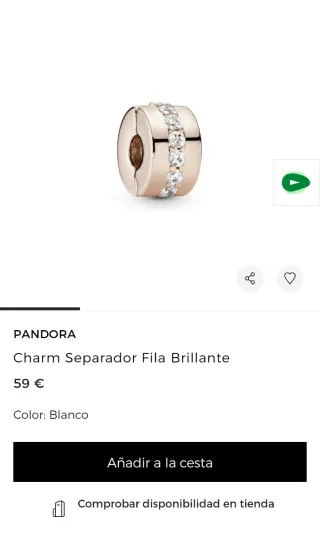 2 Clip Separador Pandora Oro Rosa y Circonitas