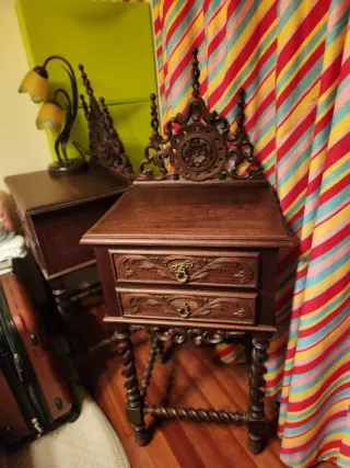Conjunto dormitorio portugués antiguo madera