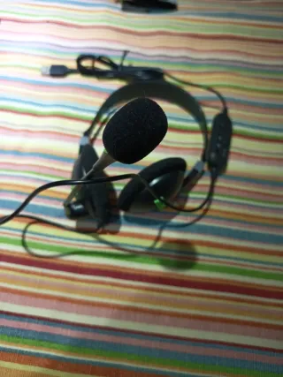 Cascos con micrófono y cable USB