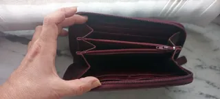 Portafoglio vintage pelle bordeaux donna