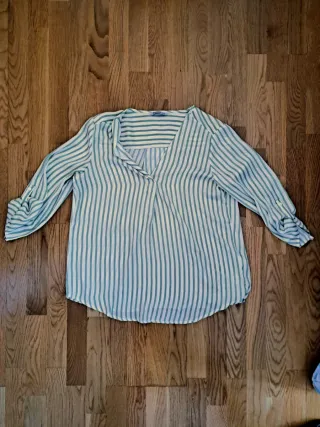 Blusa mujer rayas verde y blanco manga larga