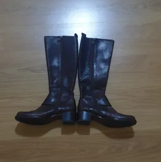 Stivali donna in cuoio marrone