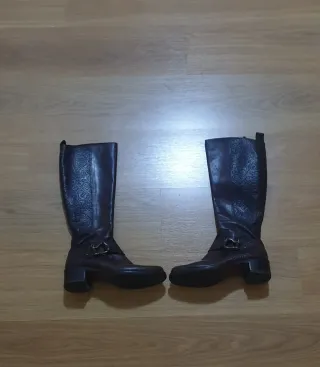 Stivali donna in cuoio marrone