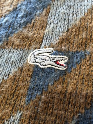 Jersey Lacoste V-Neck Estampado Vintage