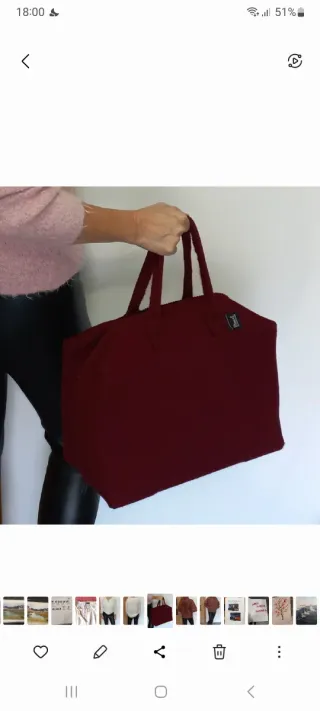 Bolso de viaje Burel, hecho a mano, sin estrenar.