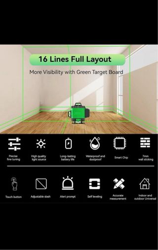 NUEVO Nivel Láser 4x360° 4D 16 Líneas