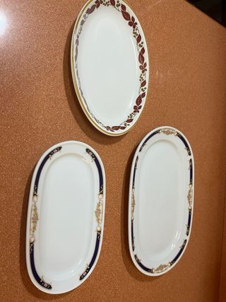 3 Fuentes de aperitivo porcelana decoradas