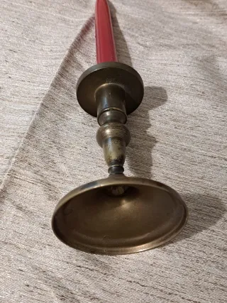 Coppia Candelabri Ottone Brunito Stile Impero