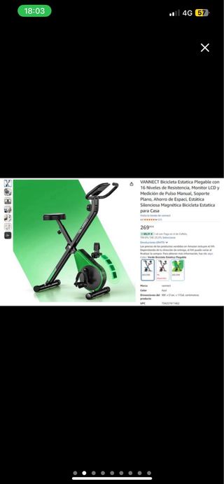 NUEVA Bicicleta Estática Plegable