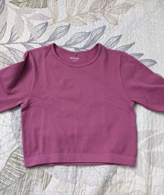 Camiseta crop top manga larga