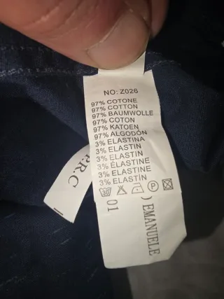 Camisa Y.Two azul manga larga algodón