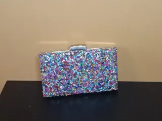 Bolso de mano brillante multicolor