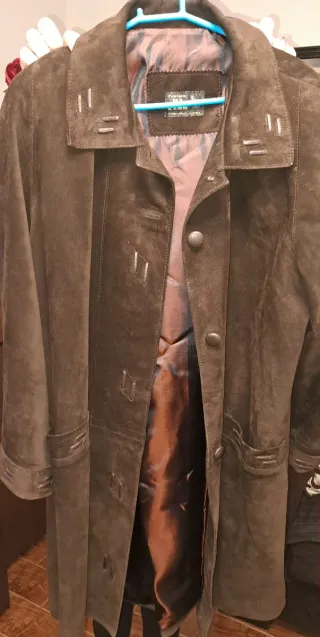 Abrigo de ante Mi Piel marrón