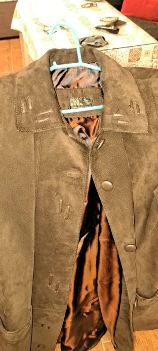 Abrigo de ante Mi Piel marrón