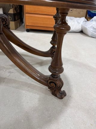 Mesa centro vintage madera y cristal