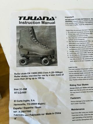Patines 4 ruedas Clásicos Blancos TIJUANA