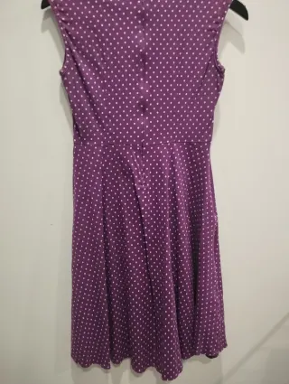 Vestido Pin Up Morado Lunares Talla L