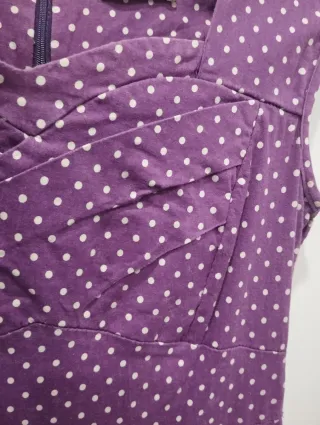Vestido Pin Up Morado Lunares Talla L