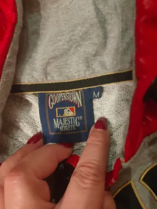 Felpa con cappuccio NY uomo grigia e rossa