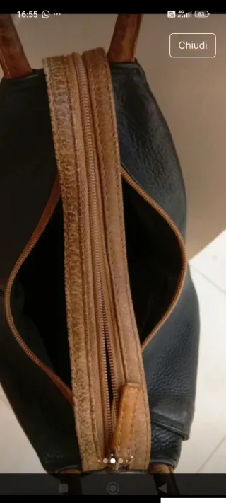 Zainetto Vintage Pelle Antifurto Fiorentina