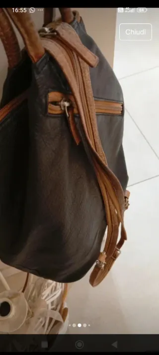 Zainetto Vintage Pelle Antifurto Fiorentina