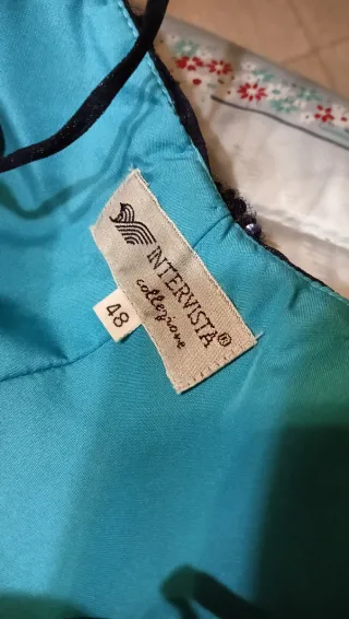 Abito elegante cerimonia blu e teal