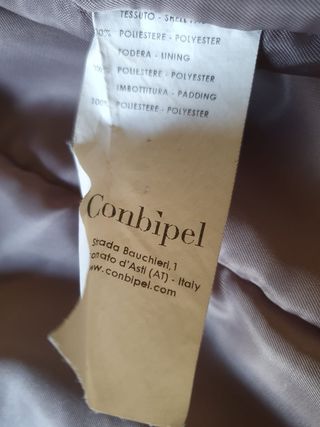 Piumino Conbipel beige con cappuccio