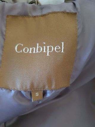 Piumino Conbipel beige con cappuccio