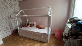 Cama infantil tipo casita blanca