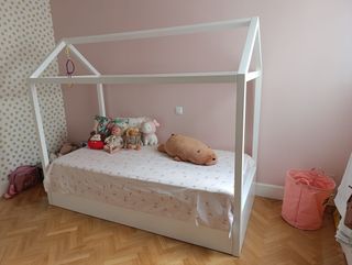 Cama infantil tipo casita blanca