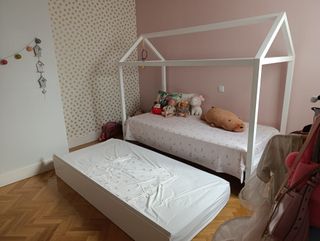 Cama infantil tipo casita blanca
