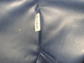 Puf azul piel sintética El Corte Inglés