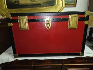 Baule Cassa da Viaggio Antica Legno Laccato