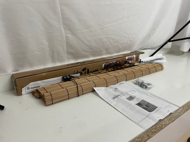 Estor enrollable bambú 2u marrón 80x160 cm