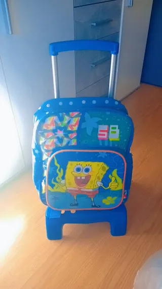 Mochila Ruedas Spongebob Azul Multicolor