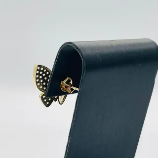 Pendientes Mariposa Oro 18K con Piedra Blanca