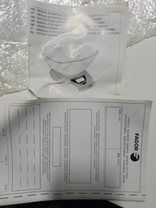 Balanza cocina Fagor BC-200 hasta 5kg