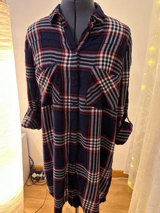 Vestito camicia lunga a quadri